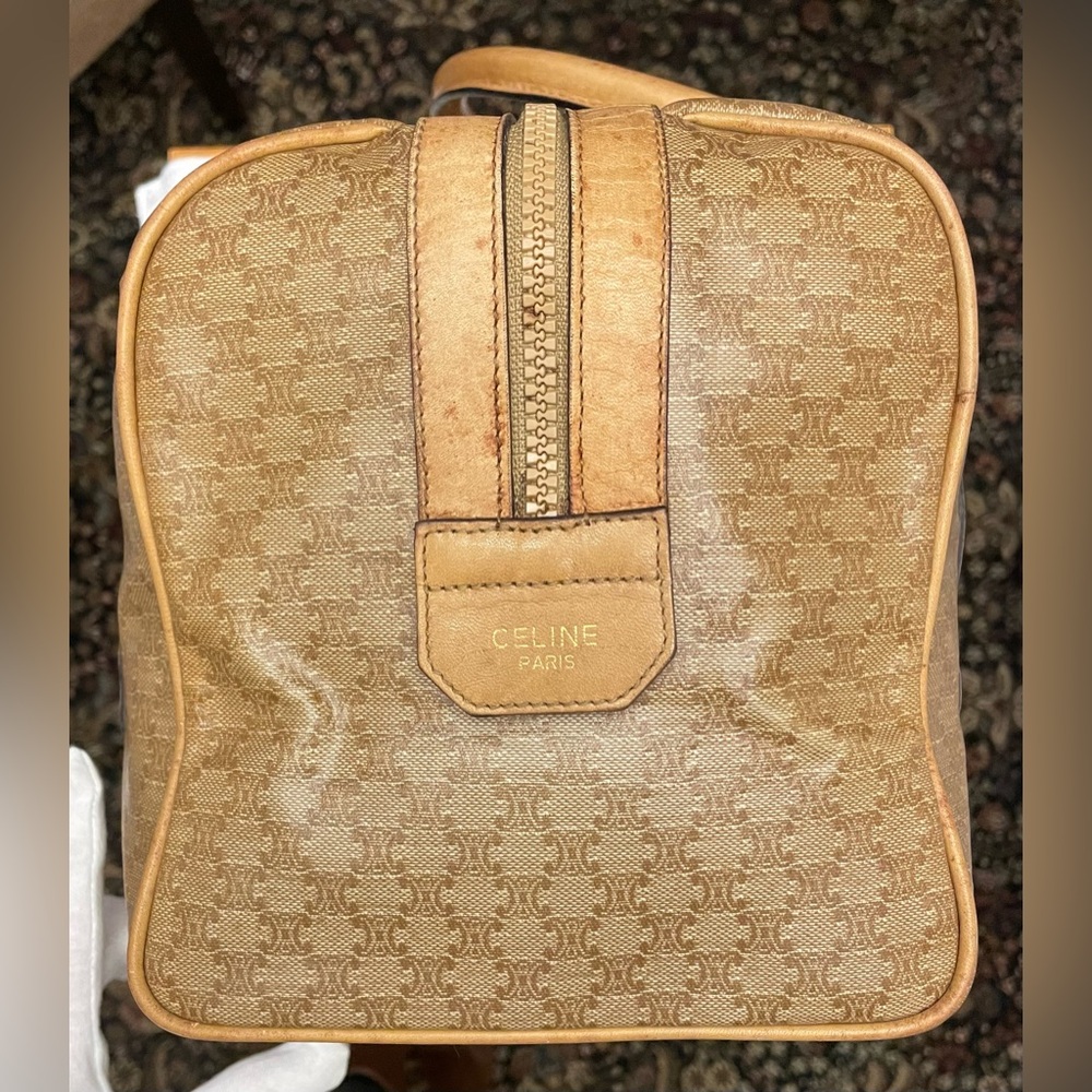 Celine Authentic Vintage Brown and Tan Macadam Boston Bag - Picture 4 of 17